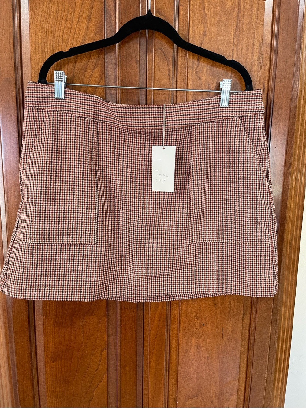 a new day Brown and White Houndstooth Mini Skirt
